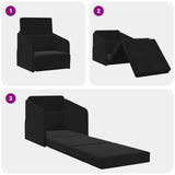 Folding Sofa Bed Black 65 x 80 x 83 cm Velvet 42030499