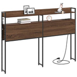 Headboard with Shelf Brown oak 120 cm Engineered wood 859689