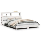 Bed Frame without Mattress White 140x200 cm Solid Wood Pine 3306421