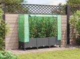 Garden Planter with Greenhouse Cover&Wheels 3 pcs Light Grey PP 3423069
