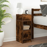 Bedside Cabinet with Drawer Smoked Oak 25x31x66 cm 858622