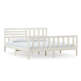 Bed Frame without Mattress White Super King Solid Wood 3101169