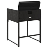 Garden Chairs with Cushions 4 pcs Black Poly Rattan 365001