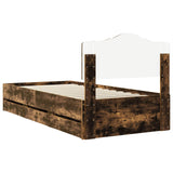 Bed Frame with Drawer Smoked Oak 90 x 190 cm Engineer Wood 3413051