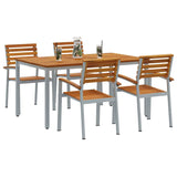 Garden Dining Set 5 pcs Grey and brown 150 x 90 x 75 cm 3284407