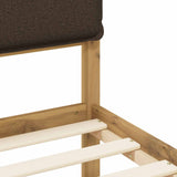Bed Frame with Upholstered Headboard Whitewash and Taupe 3405094