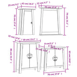 4 Piece Bathroom Furniture Set Solid Wood Pine 3223463