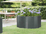 Garden Raised Bed Galvanised Steel 100x100x68 cm Anthracite 319056