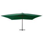 Cantilever Garden Parasol with Wooden Pole 400x300 cm Green 318428
