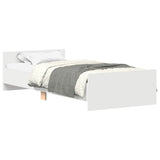 Bed Frame without Mattress White 75x190 cm Small Single Engineered Wood 835946