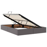 Storage Bed with Mattress Grey 140 x 200 cm Faux leather 3369951