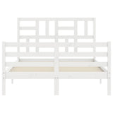 Bed Frame without Mattress White Small Double Solid Wood 3194867