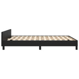 ZNTS Bed Frame without Mattress Black 180x200cm Super King Faux Leather 349900