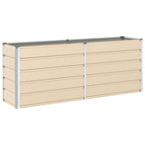 Planter Ivory 195 x 50 x 75 cm Galvanised Steel 42018101