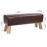Bench 110 x 30 x 45 cm Real Leather Dark Brown 42042112