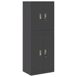 Storage Cabinet 2 pcs Black 60 x 40 x 160 cm Steel Lockable 3438747