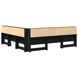 Storage Headboard with Shelf Black Oak 200 cm Engineered Wood 3335470