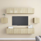 6 Piece TV Cabinet Set Sonoma Oak Engineered Wood 3078998