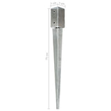 Ground Spikes 12 pcs Silver 7x7x75 cm Galvanised Steel 145403