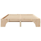 Bed Frame Natural 140 x 200 cm Solid Pine Wood 872944