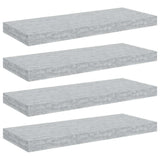 Floating Wall Shelves 4 pcs Concrete Grey 60x23.5x3.8 cm MDF 326599