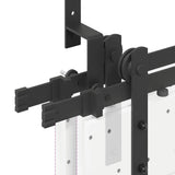 Sliding Door Hardware Kit 366 cm Steel Black 3295741