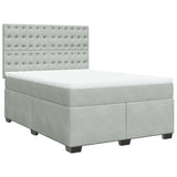 Box Spring Bed with Mattress Light Grey 140x190 cm Velvet 3290918