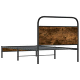 Bed Frame Without Mattress 100x190 cm Smoked Oak Engineered Wood 4100350