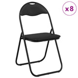 Folding Chair 8 pcs Black 48 x 43.5 x 81 cm Faux Leather 42029054