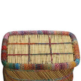 Coffee Table Bamboo with Chindi Details Multicolour 244215