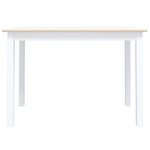 ZNTS Dining Table White and Brown 114x71x75 cm Solid Rubber Wood 247363