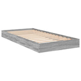 Bed Frame without Mattress Grey Sonoma 75x190 cm Small Single Engineered Wood 842082