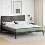 Mattress Topper White and Green 200 x 200 x 6 cm Jaquard Fabric 4106153