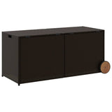 Garden Storage Box with Wheels Brown 283L Poly Rattan 365317
