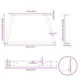 ZNTS Dining Table Legs V-Shape 2 pcs White 50x cm Steel 4012529