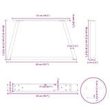 Coffee Table Legs V-Shape 2 pcs Black 50x cm Steel 4012528