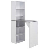 Bar Table with Cabinet White 115x59x200 cm 280231