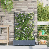 Garden Planter 2 pcs LiGht Grey 80 x 40 x 125.5 cm Plastic 42002883