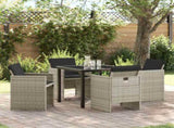 Garden Dining Set 5 pcs Light Grey Poly Rattan 3380609