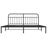 Bed Frame Black Powder-Coated Steel Double Industrial Bed Frame 352585