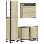 ZNTS 3 Piece Bathroom Furniture Set Sonoma Oak Engineered Wood 3301151