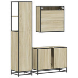 3 Piece Bathroom Furniture Set Sonoma Oak Engineered Wood 3301151