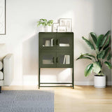 ZNTS Highboard Olive Green 68x39x107 cm Steel 853348