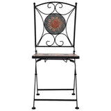 Garden Chair Set of 2 Orange and Grey Powder-coated iron, Ceramic 46718