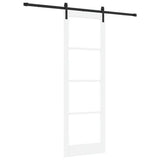 Sliding Door ORKDAL White 78 x 232 cm Solid Pine Wood and Glass 3331968