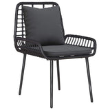 Garden Furniture Set 4 pcs Black and Cream Poly Rattan 3379042
