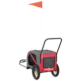 Pet Bike Trailer Red and Black Oxford Fabric and Iron 93887
