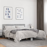 Bed Frame without Mattress Grey Sonoma 150x200 cm King Size 3280190