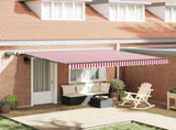 Retractable Awning Red and White 400 x 300 cm 3330548