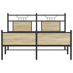 Bed Frame without Mattress Sonoma Oak 140x200 cm Engineered Wood 4106981